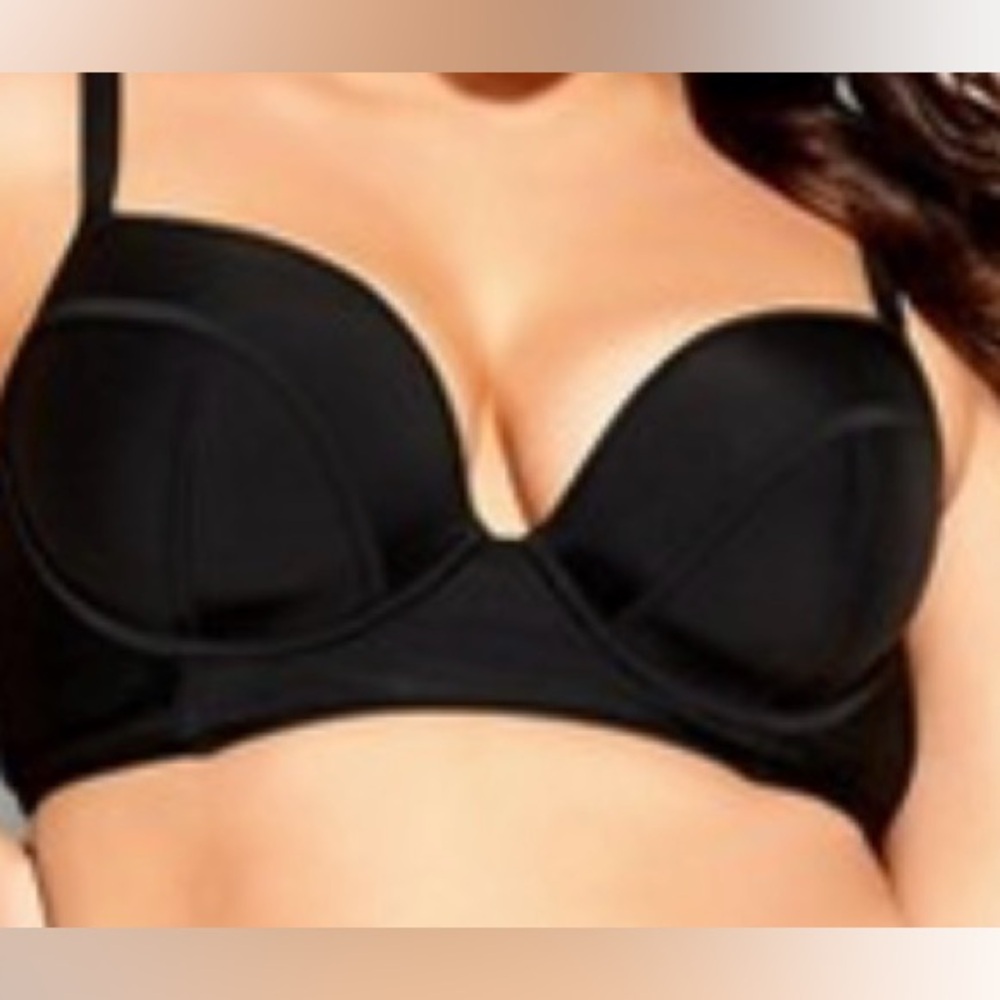 City Chic L (20) underwire molded corset back bikini top NEW 2X-3X retails $90